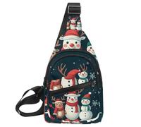 Cute Snowmen Have Fun in Winter Holidays 2 _ 16 Crossbody Sling Bag Sling Bag Viaggi Escursionismo Petto Borsa Daypack, Multicolore 19, 11.8x7x1.5in/30x18x4cm