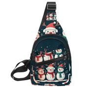 Cute Snowmen Have Fun in Winter Holidays 2 _ 16 Crossbody Sling Bag Sling Bag Viaggi Escursionismo Petto Borsa Daypack, Multicolore 10., 11.8x7x1.5in/30x18x4cm