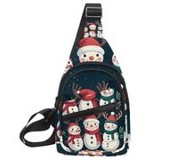 Cute Snowmen Have Fun in Winter Holidays 2 _ 16 Crossbody Sling Bag Sling Bag Viaggi Escursionismo Petto Borsa Daypack, Multicolore 15., 11.8x7x1.5in/30x18x4cm