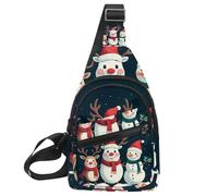 Cute Snowmen Have Fun in Winter Holidays 2 _ 16 Crossbody Sling Bag Sling Bag Viaggi Escursionismo Petto Borsa Daypack, Multicolore 14., 11.8x7x1.5in/30x18x4cm