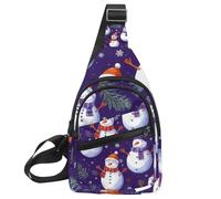 Cute Snowmen Have Fun in Winter Holidays 2 _ 16 Crossbody Sling Bag Sling Bag Viaggi Escursionismo Petto Borsa Daypack, Multicolore 06, 11.8x7x1.5in/30x18x4cm