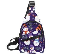 Cute Snowmen Have Fun in Winter Holidays 2 _ 16 Crossbody Sling Bag Sling Bag Viaggi Escursionismo Petto Borsa Daypack, Multicolore 02, 11.8x7x1.5in/30x18x4cm