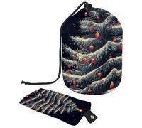 Cute Snowmen Have Fun in Winter Holidays 2_8 Cosmetic Bag con Mini Zipper Pouch Travel Toiletry Bag per le donne Coulisse Makeup Organizer Portatile Impermeabile Barrel Bag, Multicolore 08,