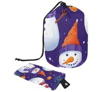 Cute Snowmen Have Fun in Winter Holidays 2_8 Cosmetic Bag con Mini Zipper Pouch Travel Toiletry Bag per le donne Coulisse Makeup Organizer Portatile Impermeabile Barrel Bag, Multicolore 07,