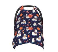 Cute Space Alpaca Print Baby Car Seat Covers, traspirante allattamento copertura allattamento al seno, coperture passeggino, baldacchino multiuso seggiolino auto, neonati ragazzi ragazze neonati
