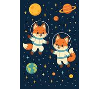 Cute Space Foxes Cosmonaut Notebook: 150 Page Funny Fox Journal of Cosmic Forest Creatures, Kitsune Spirits, and Space Animals for Writing, Drawing, and Notes