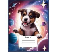 Cute Space puppy Composition Notebook Wide Ruled: Cute Galaxy Background, Perfect for Kids, and Students (College) | Size 7.5" x 9.25"