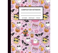 Cute Spooky Composition Notebook: College Ruled • 120 Pages • Pastel Pink Ghosts, Pumpkins & Bats • For School, Notes & Everyday Writing