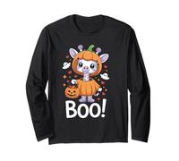 Cute Spooky Funny Halloween Giraffe Ghost Boo Maglia a Manica