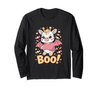 Cute Spooky Funny Halloween Giraffe Ghost Boo Maglia a Manica