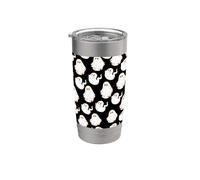 Cute Spooky Ghost Pastel Goth Retro Groovy Halloween Black Bicchiere termico in acciaio inox doppia parete