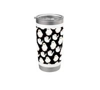 Cute Spooky Ghost Pastel Goth Retro Groovy Halloween Black Bicchiere termico in acciaio inox doppia parete