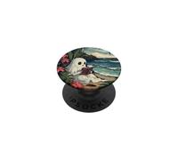 Cute Spooky Ghost Reading Book Summer Tropical Beach Reader PopSockets PopGrip Adesivo