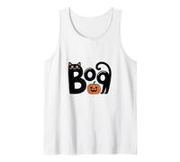 Cute Spooky Halloween Boo Black Cat with Pumpkin Canotta