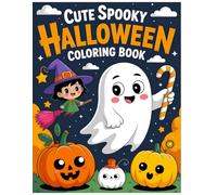 Cute Spooky Halloween Coloring Book: Kawaii Ghosts, Pumpkins, Witches, and Bats for Fun and Whimsical Halloween Coloring