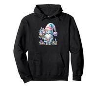 Cute Spring GNOME for Women with Hello Spring Tulip Flowers Felpa con Cappuccio