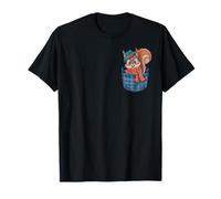 Cute Squirrel Pocket Funny Animal Cartoon Style Maglietta