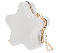 Cute Star Shape Crossbody Bag Durable PVC White Messenger Purse for Daily Use