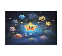 Cute Stars Jigsaw Puzzle 1000 Pezzi Per Adulti Gioco Jigsaw Toys Adolescenti Puzzles Gifts Decorazione Murale (75×50cm)