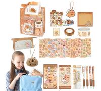 Cute Stationary - Portable Cute Pencil Capybara Plush - Effortless Animal Stickers, School Notepad, Comprehensive Application Student Learning Supplies, Kids School Accessories For Home