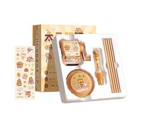 Cute Stationery Set, Cartoon Theme Supplies, Fun Pencil Sharpener and Eraser, Mini Vacuum Cleaner Gift, Aesthetic Writing Set per Classroom, Study, Bambini, Ragazze, Ragazzi, Ragazzi 8,86 x 8,5 x 3,11