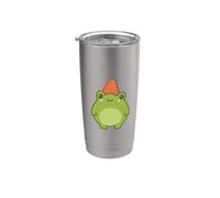 Cute Strawberry Frog Pastel Kawaii Cottagecore Aesthetic Bicchiere termico in acciaio inox doppia parete