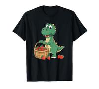 Cute Strawberry Fruit Dinosaur Lover Graphic Dino Themed Maglietta