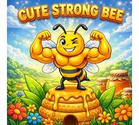 Cute Strong Bee: Kawaii Coloring book for Kids 50 image Easy, Bold, and Adorable Designs for children Ages 4-9.