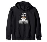 Cute & Strong Hamster Weightlifting Funny Gym Felpa con Cappuccio