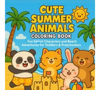 Cute Summer Animals Coloring Book: Fun Kawaii Characters and Beach Adventures for Toddlers & Preschoolers