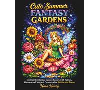 Cute Summer Fantasy Gardens Coloring Book for Adults and Teens: Intricate Enchanted Garden Scenes with Fairies Gnomes and Magical Creatures for Relaxation and Creative Coloring