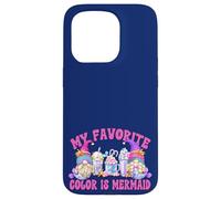 Cute Summer Latte Gnome Graphic My Favorite Color Is Mermaid Custodia per iPhone 15 Pro