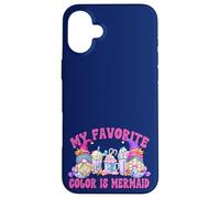 Cute Summer Latte Gnome Graphic My Favorite Color Is Mermaid Custodia per iPhone 16 Plus