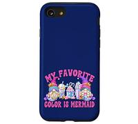 Cute Summer Latte Gnome Graphic My Favorite Color Is Mermaid Custodia per iPhone SE (2020) / 7/8