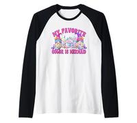 Cute Summer Latte GNOME Graphic My Favorite Color Is Mermaid Maglia con Maniche Raglan