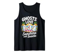 Cute Summerween Ghost Funny Beach Halloween Canotta