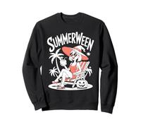 Cute Summerween Ghost Funny Beach Halloween Felpa