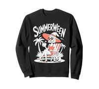 Cute Summerween Ghost Funny Beach Halloween Felpa