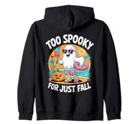 Cute Summerween Ghost Funny Beach Halloween Felpa con Cappuccio
