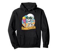 Cute Summerween Ghost Funny Beach Halloween Felpa con Cappuccio
