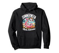 Cute Summerween Ghost Funny Beach Halloween Felpa con Cappuccio