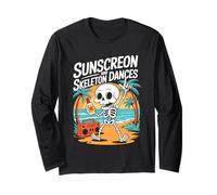 Cute Summerween Ghost Funny Beach Halloween Maglia a Manica