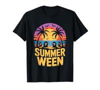 Cute Summerween Ghost Funny Beach Halloween Maglietta