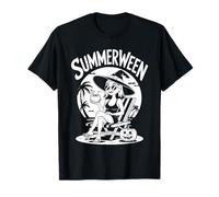 Cute Summerween Ghost Funny Beach Halloween Maglietta