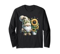 Cute Sunflower Gnome For Gardening Mom And Garden Grandpa Maglia a Manica