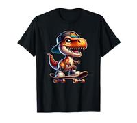 Cute T-Rex Skateboard Baby Dinosaur Cartoon for Kids Maglietta