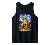 Cute Tabby Cat Playing Guitar Whimsical Art Music Camping Canotta