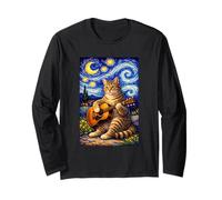Cute Tabby Cat Playing Guitar Whimsical Art Music Camping Maglia a Manica