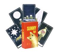 Cute Tarot Cards, 78-Card Orange Cat Deck, 3.94x2.36 Inches Learning Fortune Game, Broad Guidance Reading, Mindfulness Meditation Tool, Ideal for Self Discovery, Parties, Spiritual Growth, Past Lives