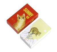 Cute Tarot Cards Deck, 78 Orange Cat Tarots Learning Card, Spiritual Reading Game, Self-Discovery and Mindfulness, Fortune Telling for Men Women Party, 3.94x2.36 inches